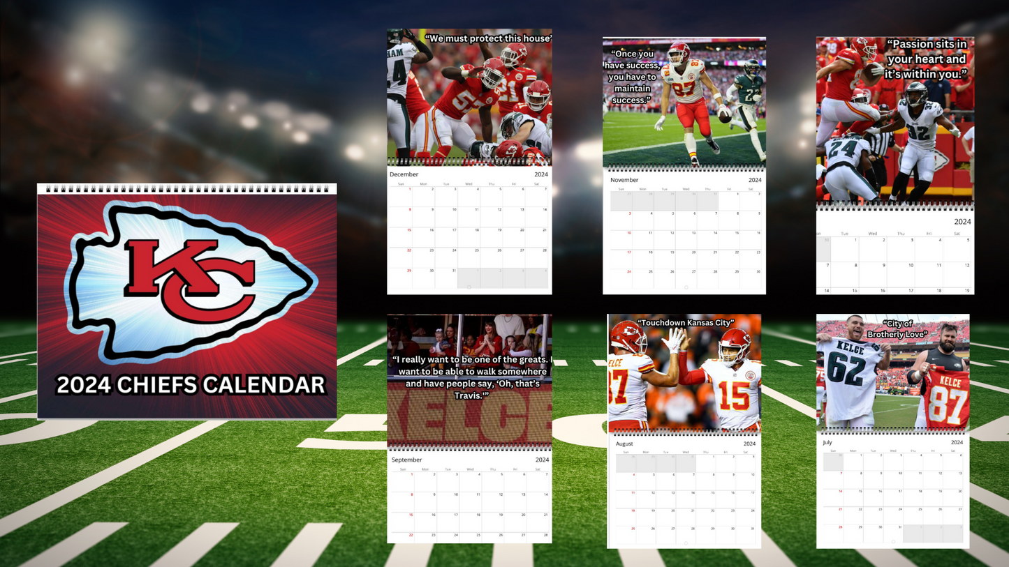 2024 Kansas City Chiefs Calendar Taylor Swiftie Unique Gift Idea